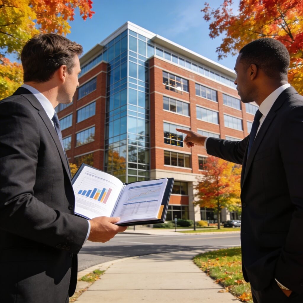 Commercial property cash buyers in Michigan analyzing investment property